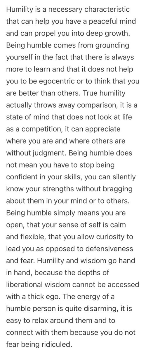 Humility…