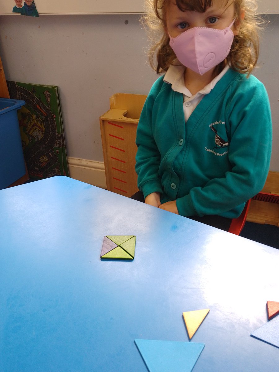 BeethamSchool's tweet photo. How many different shapes can you make with triangles? How many triangles does it take to make a square and a rectangle? Can you use more? https://t.co/DLkohPYIoM