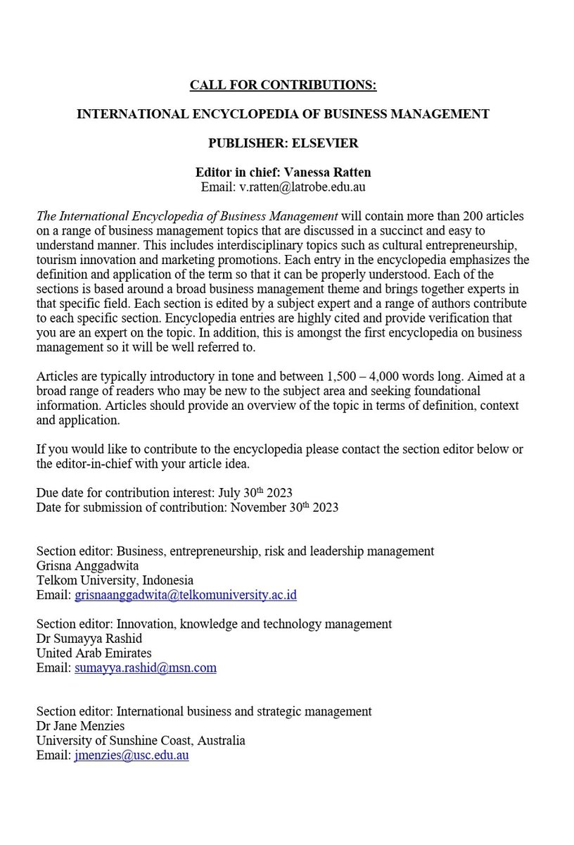 Dr Vanessa Ratten 🦋 tweet media