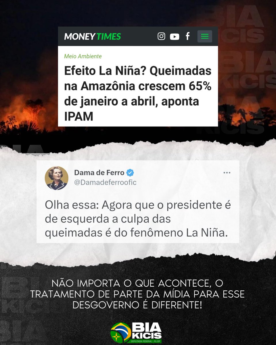 Biakicis's tweet image. O que a mídia atacou o @jairbolsonaro ela passa a mão na cabeça do Loola.