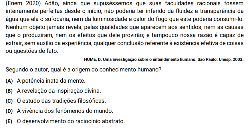 dlisnotthatdeep's tweet image. ❓3 questões de filosofia do ENEM. 

▫️ HUME.

▫️ ANOS: 2015, 2018, 2020

GABARITO NO FINAL. 

🔎 #studytwtbr | #studytwt |