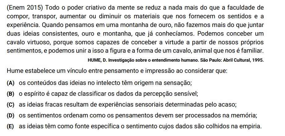 dlisnotthatdeep's tweet image. ❓3 questões de filosofia do ENEM. 

▫️ HUME.

▫️ ANOS: 2015, 2018, 2020

GABARITO NO FINAL. 

🔎 #studytwtbr | #studytwt |