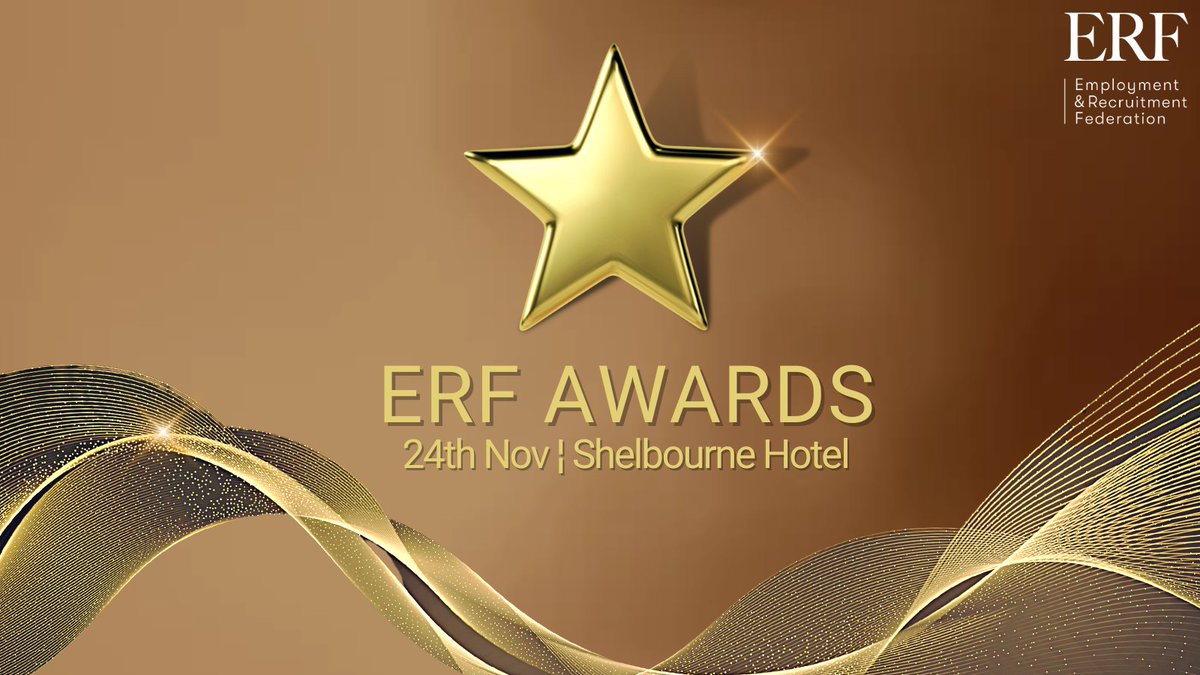 📌SAVE THE DATE!
The 2023 ERF Recruitment #Awards will take place on Fri 24/11. This is always a fantastic event recognising the 'best of the best' within the #recruitment profession. 
Mark it in the diary now + we'll reveal further details soon. Watch this space!👀
#recognition