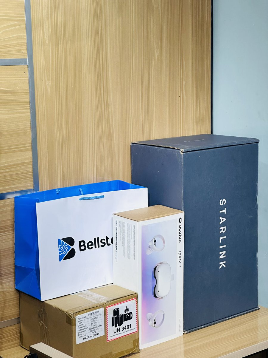 bellstech's tweet photo. Sending Out Monday Orders ✈️
Off to Magodo

Oculus Quest 2 @MetaQuestVR 
STARLINK HARDWARE @SpaceXStarlink 

Anikulapo Bola Ahmed Tinubu Kunle Remi https://t.co/RUTSCfiJsU
