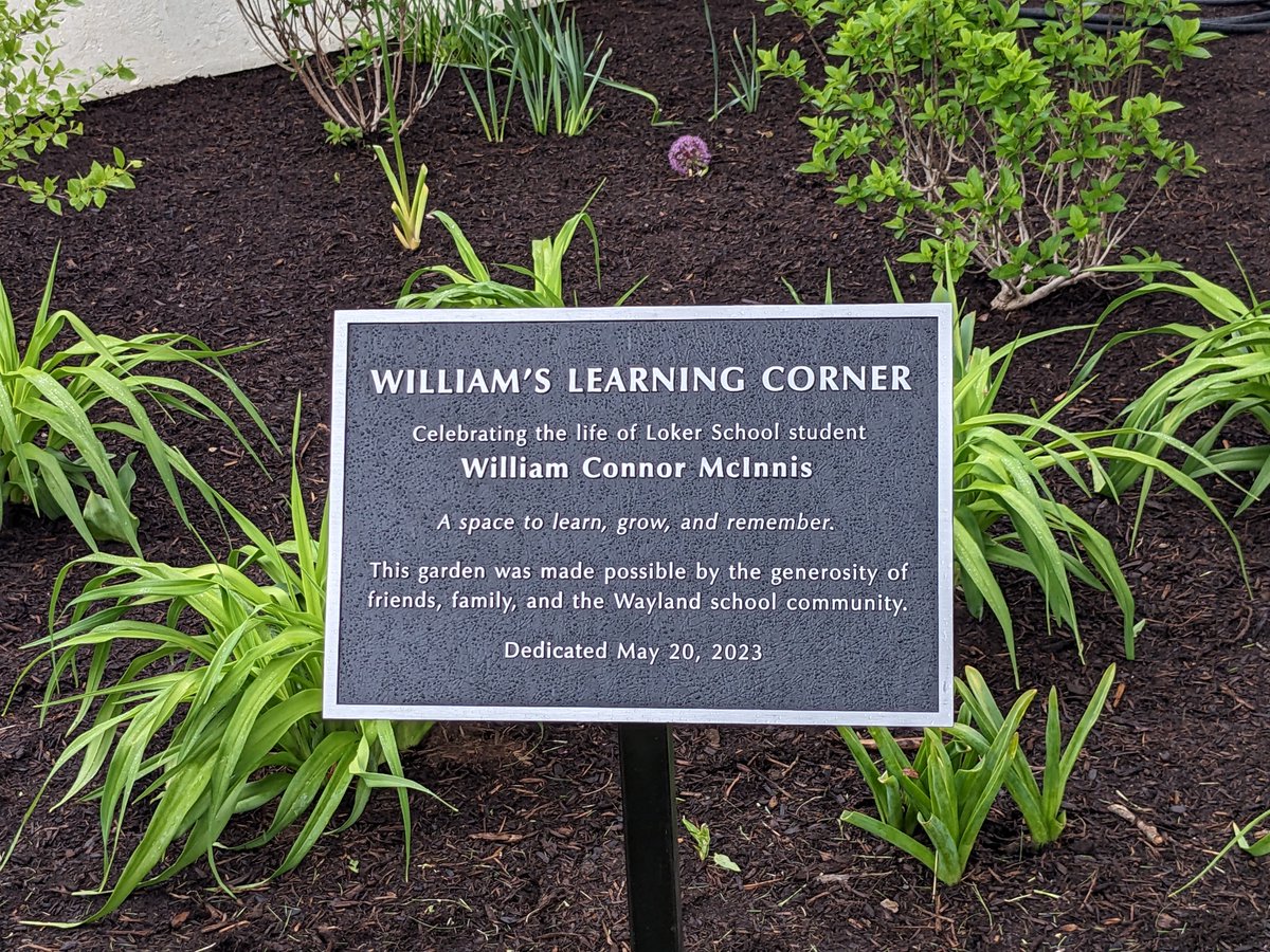 Wayland_LS's tweet photo. William's Learning Corner and Garden is officially open. I know that this will be a special place for our students and school community. #LokerPRIDE https://t.co/2owyci9CWI