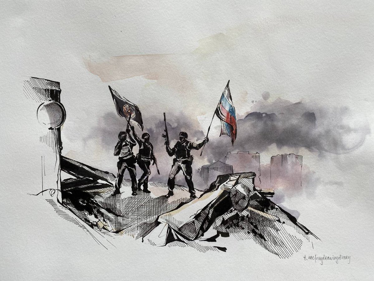 Denis_Ermakov's tweet photo. Рассвет в русском Бахмуте. https://t.co/j7VF5PYzzq