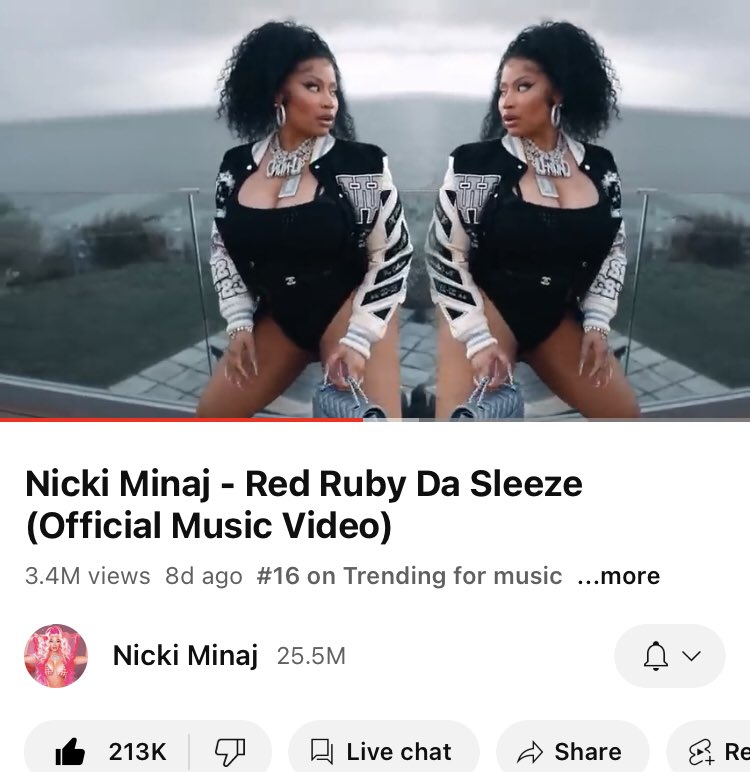 Southlanickifan's tweet photo. Look at #RedRubyVideo just a creeping up the charts all smooth and stuff ππ. At this rate we will be at 4 million this week β€οΈβ€οΈπ― https://t.co/DTzlNAoMSu