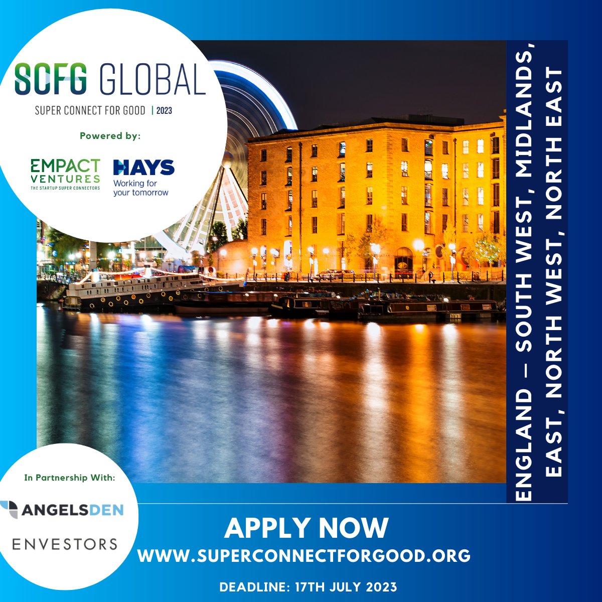 Calling all #Tech #Startups and #Scaleups in #SouthWest #Midlands, #NorthWest #NorthEast &amp; East of #England

Apply to our Global #Tech for Good Competition powered by <a href="/empactventures/">Empact Ventures</a> &amp; <a href="/HaysTechUKI/">Experts in Technology</a> with our regional partners <a href="/AngelsDen/">Angels Den Funding</a> &amp; <a href="/EnvestorsLondon/">Envestors</a>

bit.ly/3WhhAkI