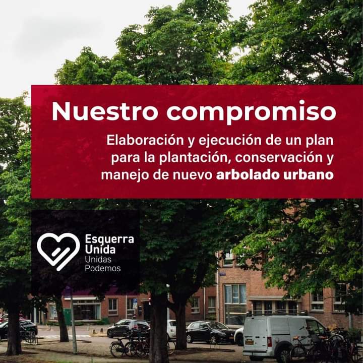 PodemosCallosa's tweet photo. ¿Te imaginas una Callosa más verde y habitable? 🌳 Nosotros sí, y por eso queremos llenar de vida nuestras calles con nuevo arbolado urbano. Pero no solo eso, también nos comprometemos a cuidar de nuestros árboles con un plan de conservación y mantenimiento. https://t.co/L15GrUquWG