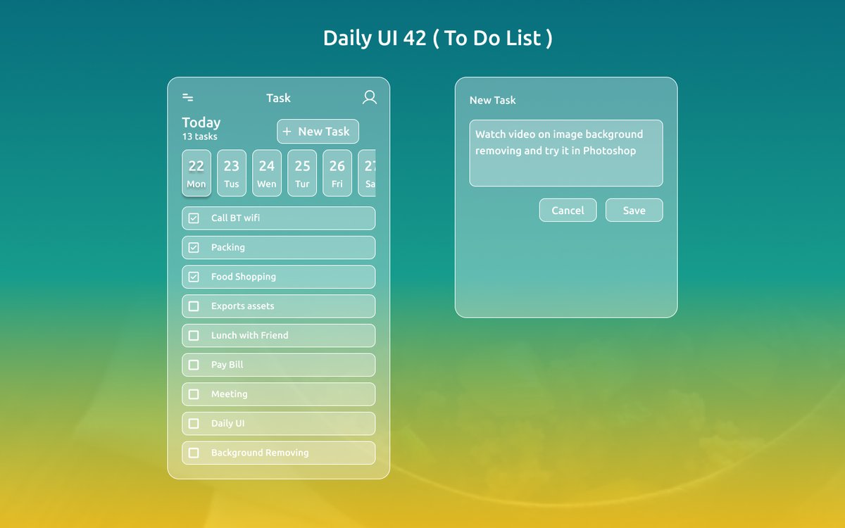 Farzincreation's tweet image. Daily UI Day 042 ( To-Do List ) #dailyui #dailyuichallenge #day042 #day042todolist #ui