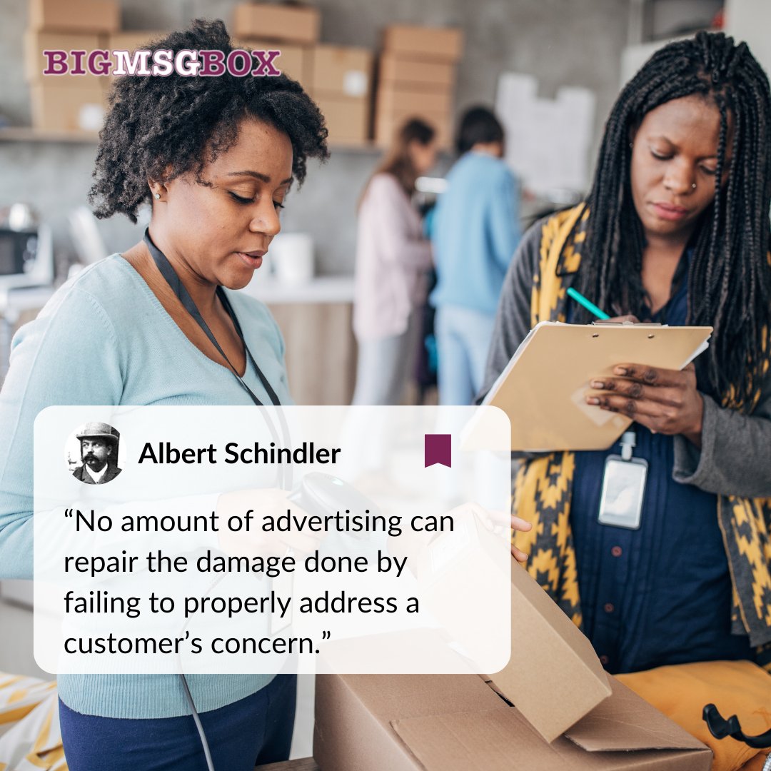 volta_social's tweet photo. #QuoteOfTheDay 

💬 “No amount of advertising can repair the damage done by failing to properly address a customer’s concern.” — Albert Schindler

#BigMsgBox #CreatingConnections #CustomerEngagement #CustomerExperience #CustomerAcquisition #CustomerRetention #LeadGeneration https://t.co/osYH6Ql3TJ