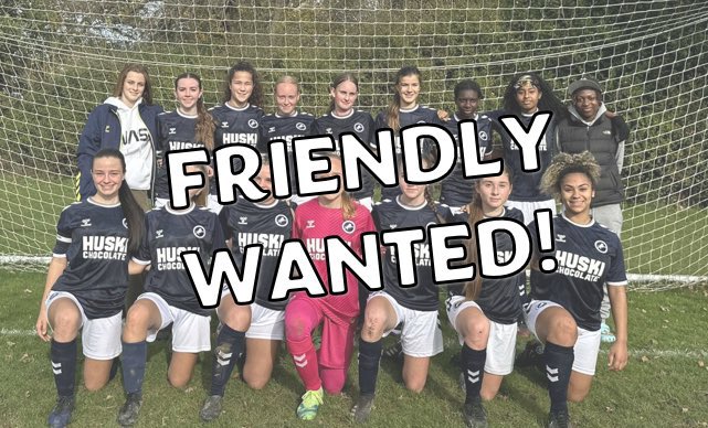 Millwall Lionesses U18’s (@millwall_lfc18s) on Twitter photo FRIENDLY WANTED
📆27th/28th May, 29th May, 3rd/4th June
🆚 Happy to play first team, development/reserve squads or Under 18’s.
💰Happy to split costs
Please DM us if you’re interested!
🦁💙⚽️
<a href="/WoSo_Friendlies/">WoSo Friendly Finder</a> FRIENDLY WANTED
📆27th/28th May, 29th May, 3rd/4th June
🆚 Happy to play first team, development/reserve squads or Under 18’s.
💰Happy to split costs
Please DM us if you’re interested!
🦁💙⚽️
<a href="/WoSo_Friendlies/">WoSo Friendly Finder</a>