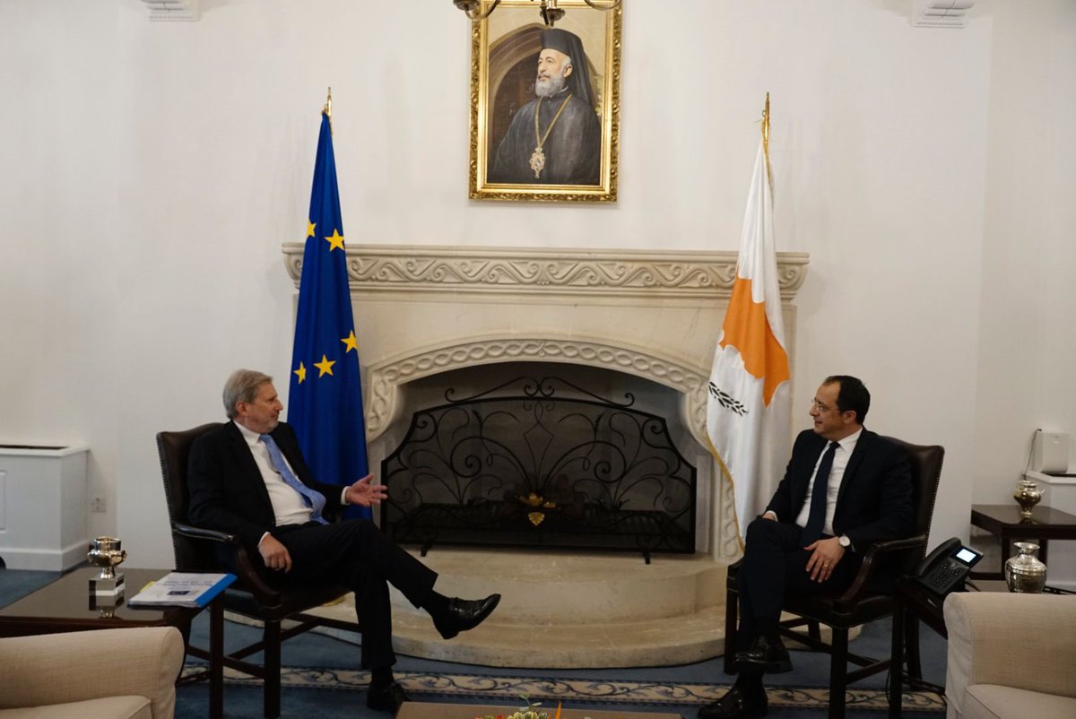 JHahnEU's tweet photo. Good start of the week in🇨🇾#Nicosia by continuing my “#MFF review “Tour des Capitales”.
Thank you President @Christodulides and Finance Minister #Keravnos for the constructive talks! 1/2 https://t.co/3yaxxBVOmt