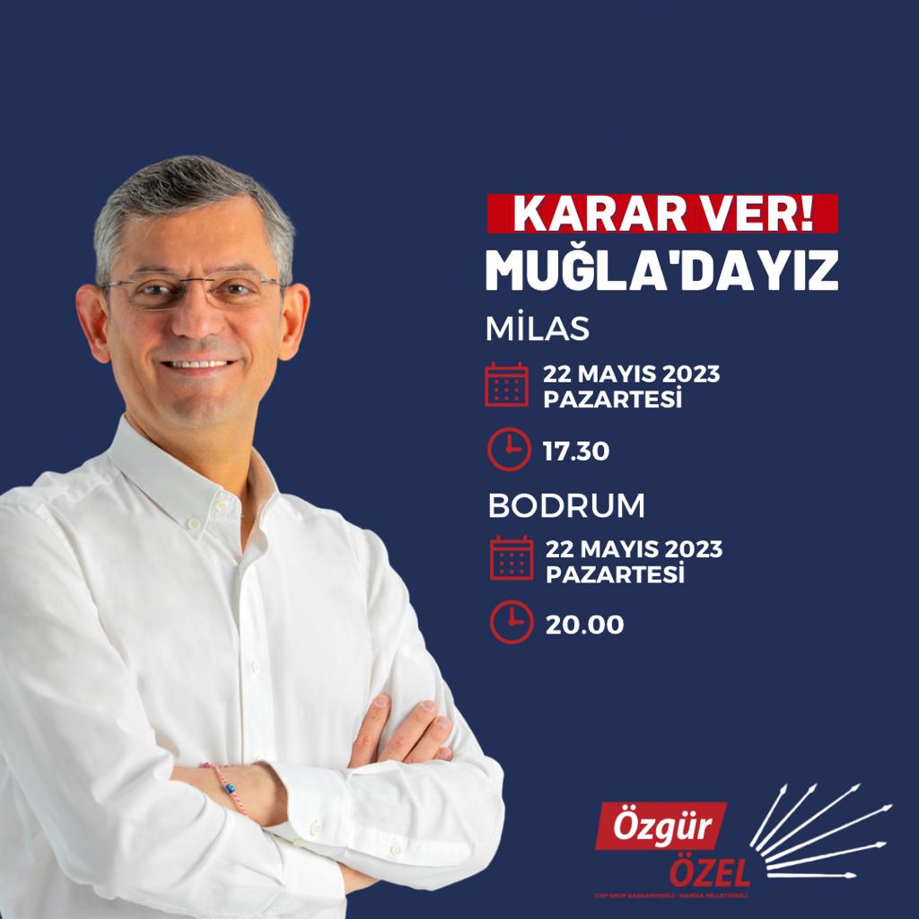 Bugün Muğla'dayız...

Saat 17.30'da Milas'ta, saat 20.00'de Bodrum'da yurttaşlarımızla buluşuyoruz.

#KararVer 
#HaydiTürkiye