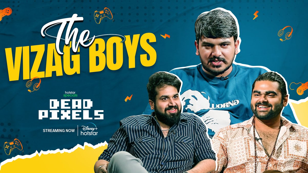 JioHotstar Telugu (@jiohotstartel_) on Twitter photo Vibing with #TheVizagBoys with konni kaburlu about #DeadPixels! 👾😎
Join the director trio - <a href="/adityamandala/">Aditya Mandala</a>, <a href="/K13Vimal/">vimal krishna</a>, and <a href="/ravikanthperepu/">Ravikanth Perepu</a> - as they spill the movie magic and reveal their love for films.
Full interview▶️ youtu.be/FM_ZZslmme8 Vibing with #TheVizagBoys with konni kaburlu about #DeadPixels! 👾😎
Join the director trio - <a href="/adityamandala/">Aditya Mandala</a>, <a href="/K13Vimal/">vimal krishna</a>, and <a href="/ravikanthperepu/">Ravikanth Perepu</a> - as they spill the movie magic and reveal their love for films.
Full interview▶️ youtu.be/FM_ZZslmme8