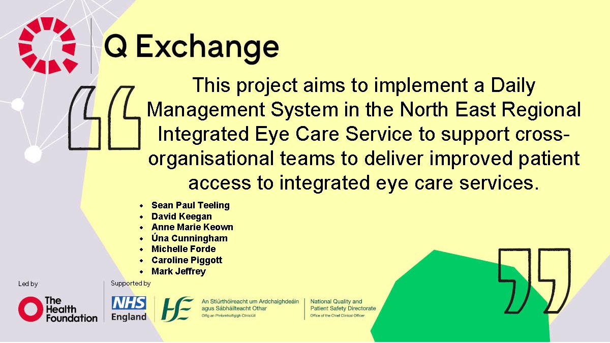 Reminder that #QExchange voting starts tomorrow! Voting will be open for 2 weeks. Delighted to share the project submitted by @DrSeanPTeeling, @keown_marie & team. Show your support & take a look at this project!
Learn more⬇️ q.health.org.uk/idea/2023/regi…
@mapflynn @RoisinQPS @aoife_db