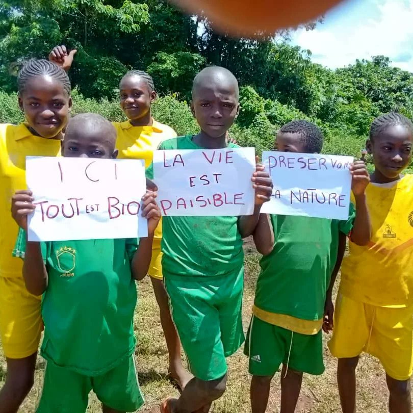 Les élèves de l'école publique de Makakoun, un petit village du Cameroun situé en pleine forêt dans la frontière entre la région du Centre et de l'Ouest se sont prêtés au jeu en l'honneur de la célébration de la biodiversité avec l'aide de leur enseignante.
Merci