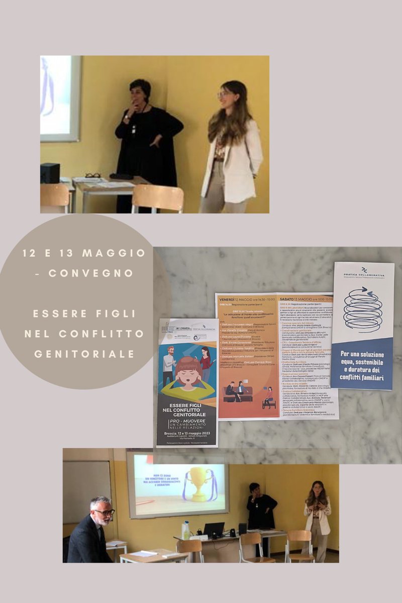 ✔ #Brescia.
"Essere #figli nel #conflitto genitoriale".
La promozione del #cambiamento delle relazioni comincia dall’incontro delle diverse professioni che si occupano del conflitto.
I #professionisticollaborativi non potevano mancare!
#aiadc #praticacollaborativa #litigarebene