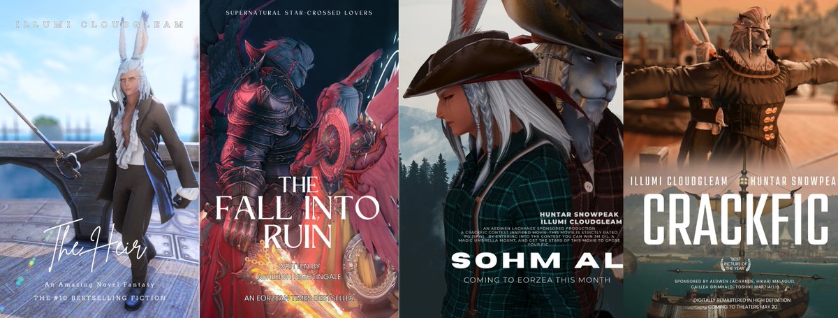 RedSun_Sol's tweet photo. Here is every book cover and movie poster that was made for the crackfic contest โค๏ธโ๐ฅStay tuned for our next announcement in June!
#Hillumi #Snowgleam #Cloudpeak https://t.co/vkL56ETMfb