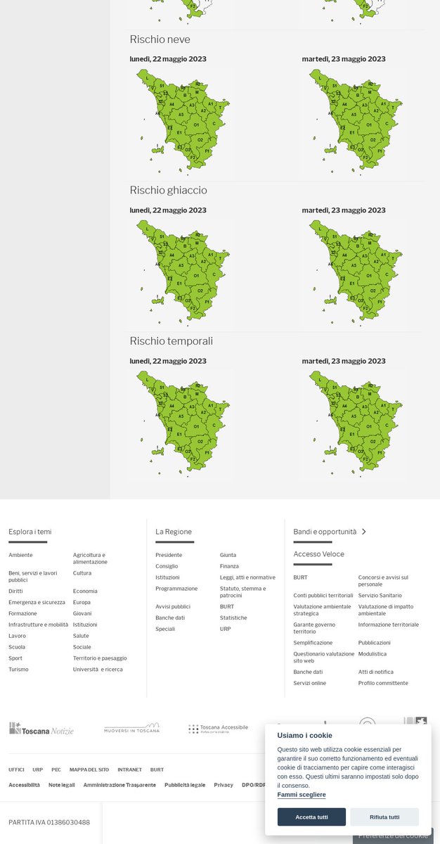 Allerta meteo Toscana - 22/05/2023 13:00 - Regione Toscana - regione.toscana.it/allertameteo