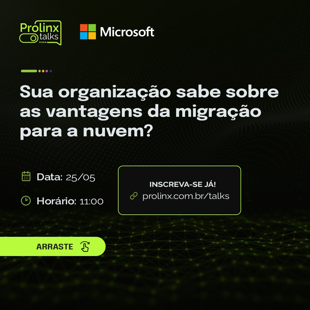 prolinxTI's tweet photo. Inscreva-se gratuitamente e garanta sua participação! 😉
🗓 25/05 - Quinta-feira
⏰ 11h
https://t.co/CIffG6Hs5v
#Prolinx #QuantoMaisProlinxMaisSegurança #SegurançaDaInformação #KeepGoingUp #ProlinxTalks #Microsoft #Azure https://t.co/uCf2VtrhKP