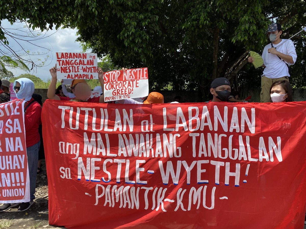 LakapatiLaguna's tweet photo. TRABAHO HINDI TANGGALAN! WYETH-NESTLÉ GANID SA TUBO!
Nakiisa ang Lakapati Laguna sa ikinasang pagkilos upang suportahan ang mga manggagawa ng Wyeth-Nestlé at ipanawagan ang pagpapabalik sa trabaho ng 145 na iligal na tinanggal noong Mayo 18.
#StandWithWyethWorkers https://t.co/Mlnr8jNoDW