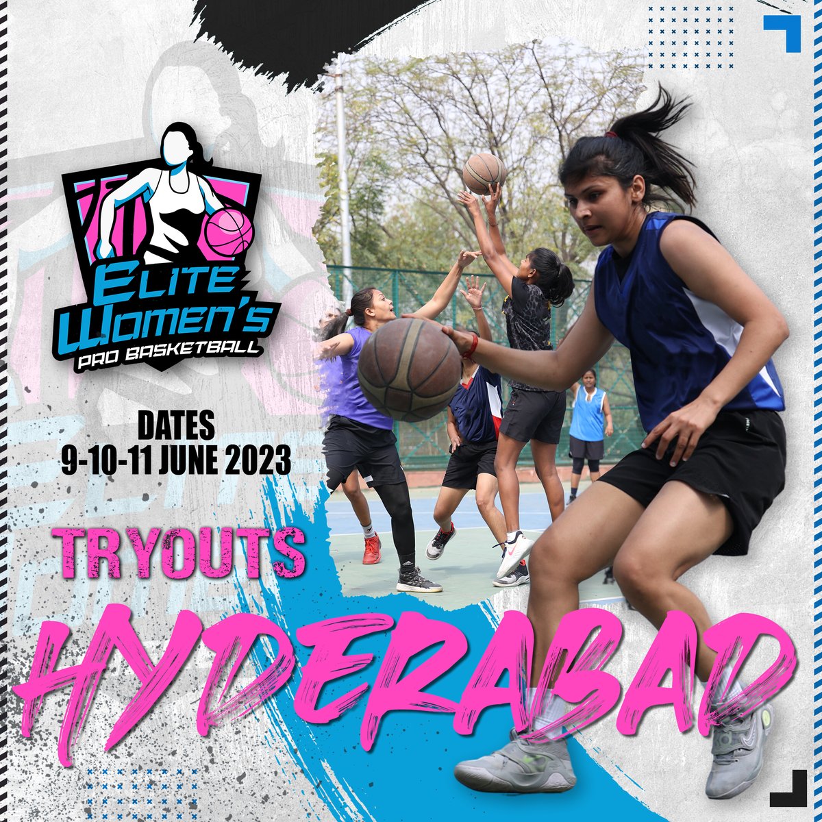 Hyderabad we are ready to storm your city with the Basketball fever from 9th-11th June.✨🏀⛹️‍♀️
#EWPBLtryouts #basketball #elitewomensprobasketballleague #eliteprobasketballleague #womensbasketball #basketballforwomen #ballers #basketballindia #proleague #teams #champions #players