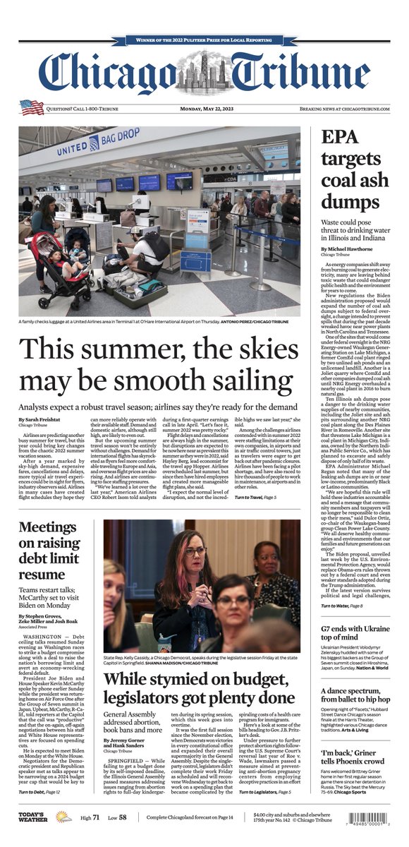 Chicago Tribune on Twitter "The front page of today's Chicago Tribune
