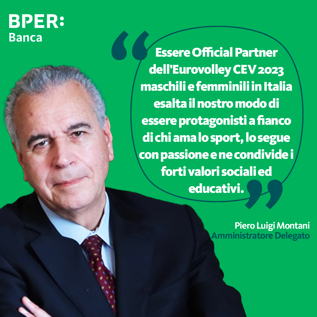 Firmato l'accordo di partnership con <a href="/CEVolleyball/">European Volleyball</a> e Federazione Italiana di Pallavolo per la sponsorizzazione dell'EuroVolley CEV di quest'anno, in particolare, di tutte le partite dei tornei maschili e femminili che si disputeranno in Italia. bper.it/-/eurovolley-2…
