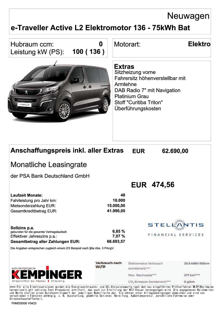 AutoKempinger's tweet photo. Für den Familienausflug, als Shuttle und auch Taxi mit bis zu 313 km Reichweite. Der eTravaller in verschiedenen Längen und Reichweiten.
#autohauspassau #PeugeotTraveller #autokempinger #familienausflug #shuttle https://t.co/oW6ov1qJ3E