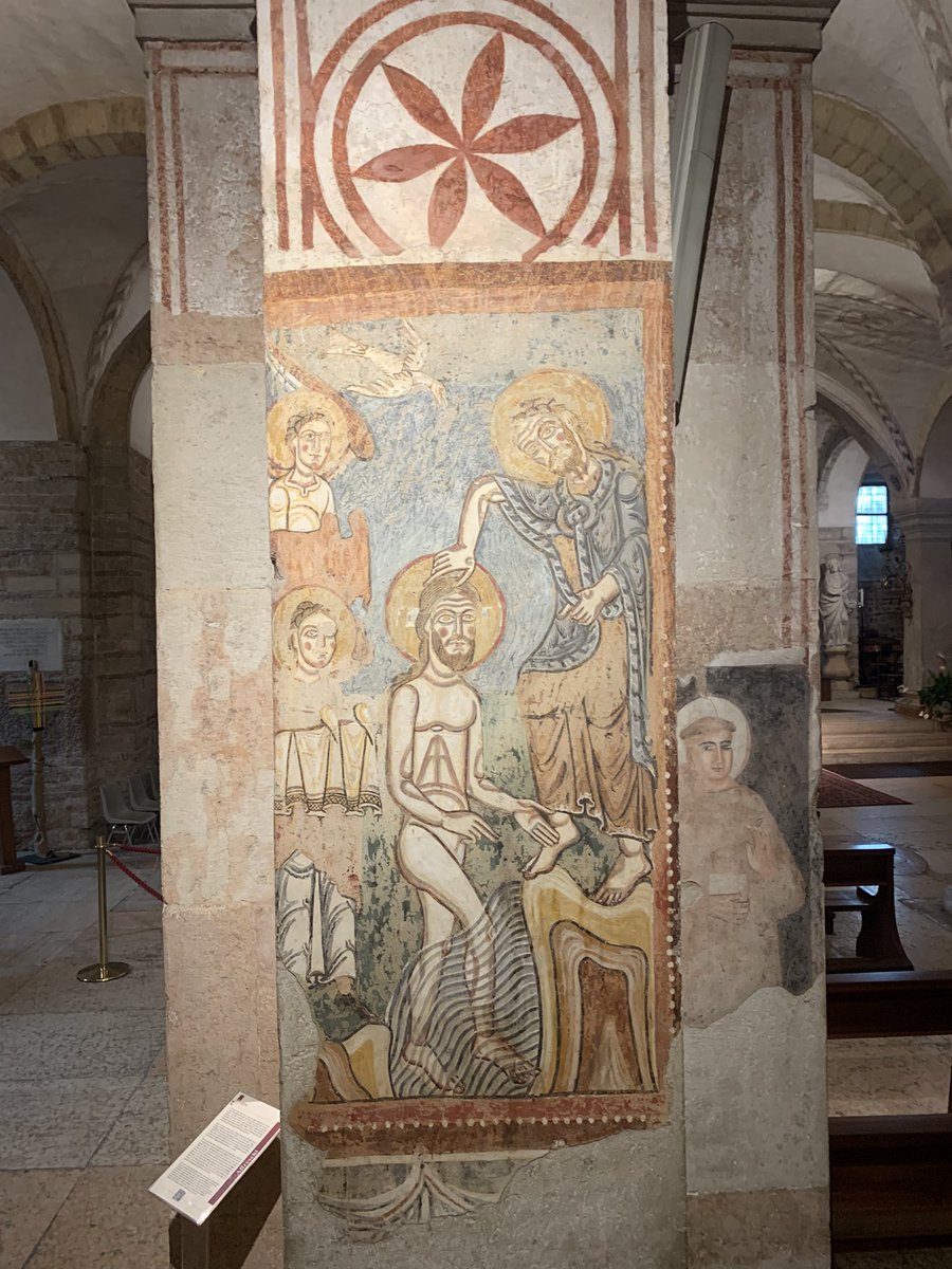Clerkenwill's tweet photo. 12th century fresco of the Baptism of Christ. #SanFermo #Verona https://t.co/32rd9BBljD