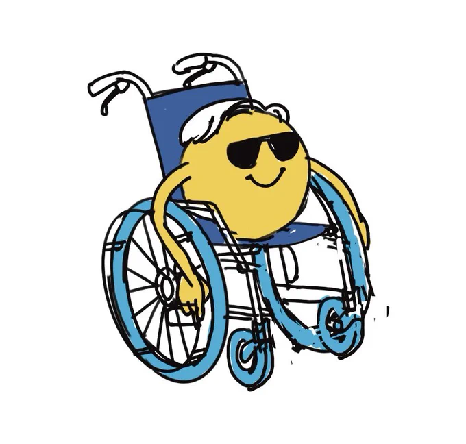 最近進めているこのシリーズに車イスのキャラクターを入れてみたいなと思って下書きを進めてた。形にする中で気づいたのは車イスの人と同じ社会に生きているという感覚が自分の中でなかったということ。