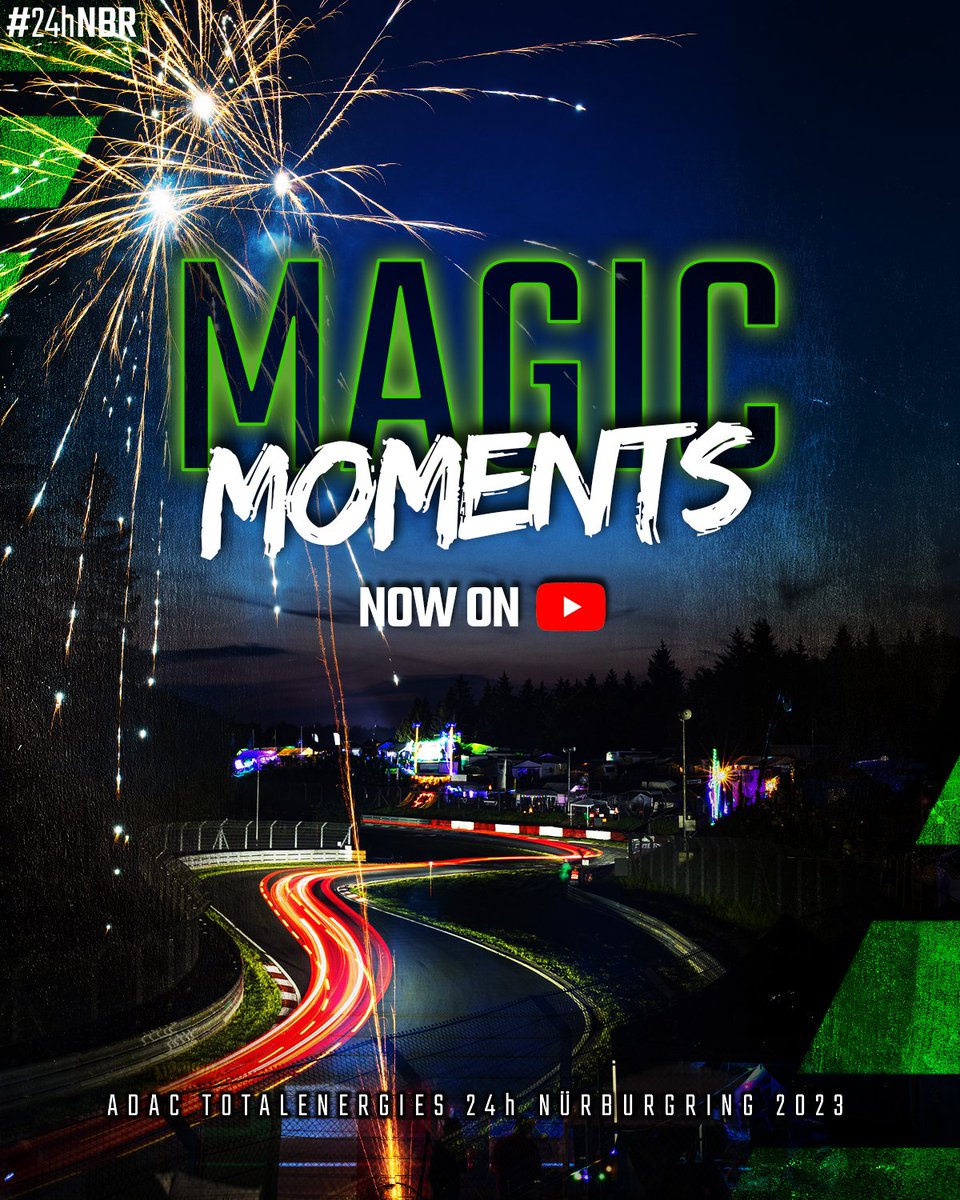 24hNBR's tweet photo. Thank you for this incredible spectacle! 🎇
The Magic Moments for this year's ADAC TotalEnergies 24h Race 2023 are now available online on YouTube 💚✨
https://t.co/2Tm7B8tBBX
#24hNBR #24hNBR2023
.
.
#nring #24hnurburgring #nürburgring #nordschleife #grünehölle #greenhell https://t.co/gQFLReS0Rl