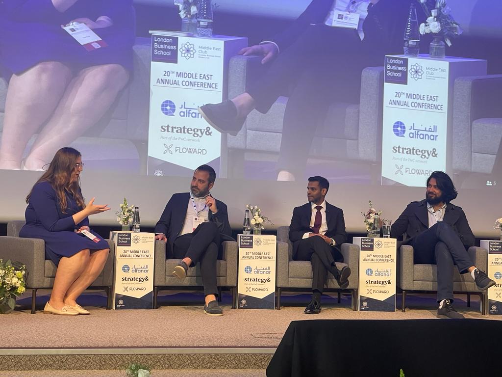 strategyandME's tweet photo. During last week’s @LBSMEC conference, @NaderHaddad took part in a panel on revolutionizing finance in the Middle East, in which he stated that “Fintech funding has substantially increased, particularly in the UAE and KSA, with half of investors coming from outside the MENA region in 2022. Now that we have joined the game, there is a substantial opportunity given the region's positive macro-trends, the progressive approach of the central banks and the digital maturity of the MENA consumers.” #StrategyandTalks