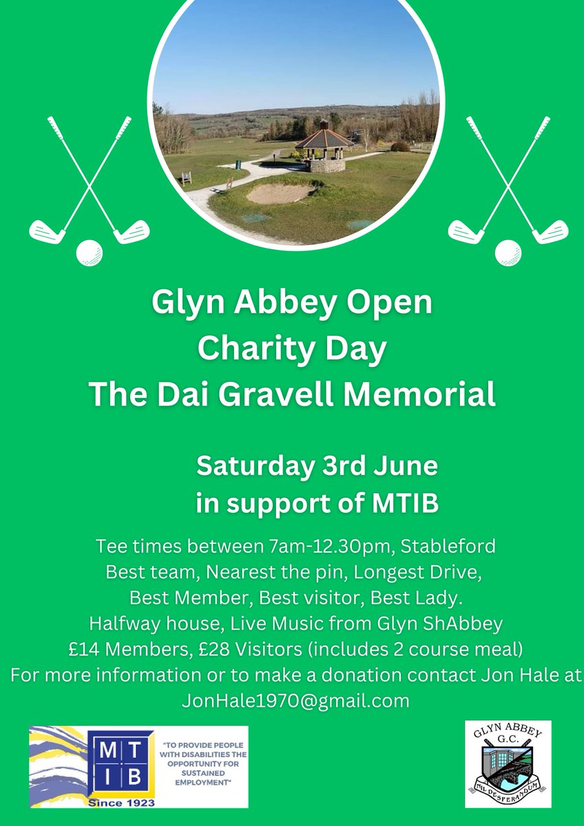 GlynAbbeyGC's tweet photo. The Dai Gravell Memorial Charity Open. Details below https://t.co/q3ORcWCAhy