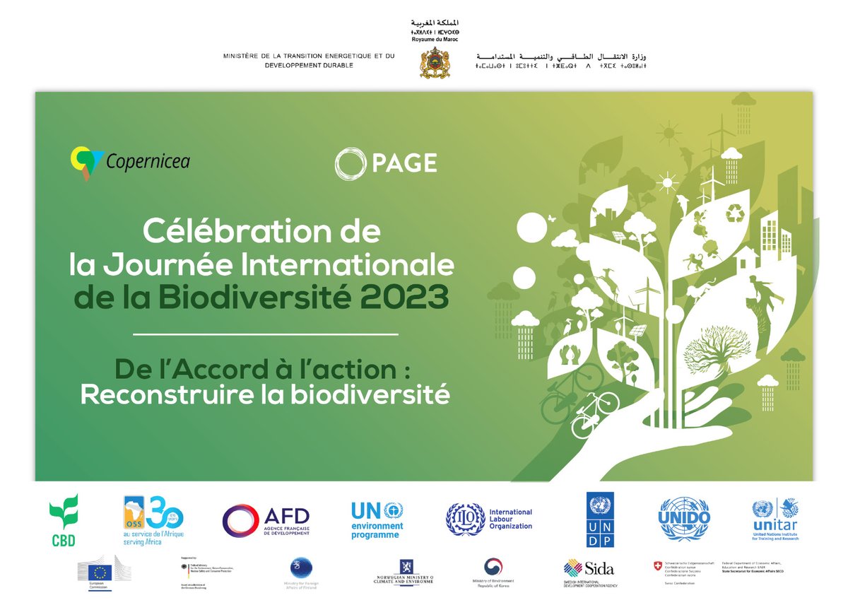 👀Le Ministère de la Transition Energétique et du Développement Durable célèbre #BiodiversityDay  2023
twitter.com/4Post2020BD/st… 

#BuildBackBiodiversity
#AgreementToAction
#KMGBF
#HarmonyWithNature
#ActionDecade
#Post2020
#يوم_للتنوع_البيولوجي
#التنوع_البيولوجي