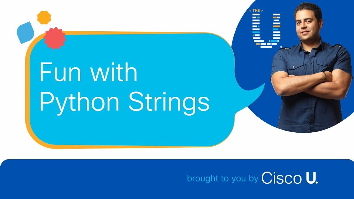 Just watched the new @learningatcisco @kareem_isk #CiscoU series on YouTube and I'm pumped to learn more. Check out 'The U. Presents: Fun with #Python Strings' here ⬇️ #TechTwitter #CiscoCert infl.tv/mqDD