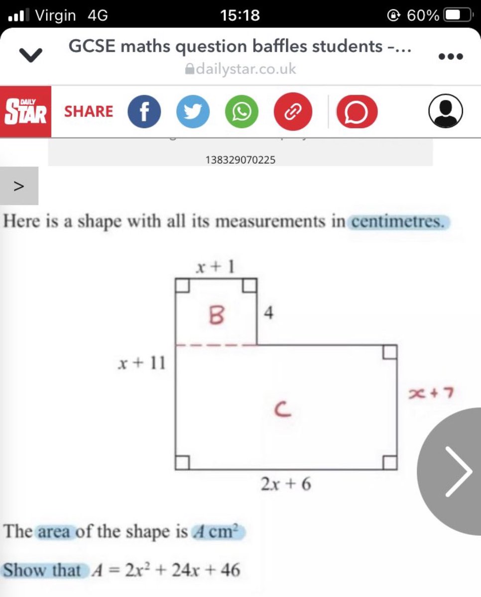 GCSE Maths students across the country have been complaining due to this question on their test paper.

Can you complete it…?