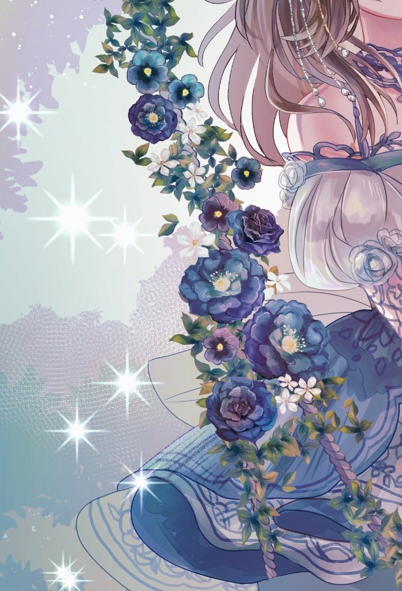 「自作ブラシのおかげで花のブランコも秒で描ける。」|ルリ(Ruri)👗💎のイラスト