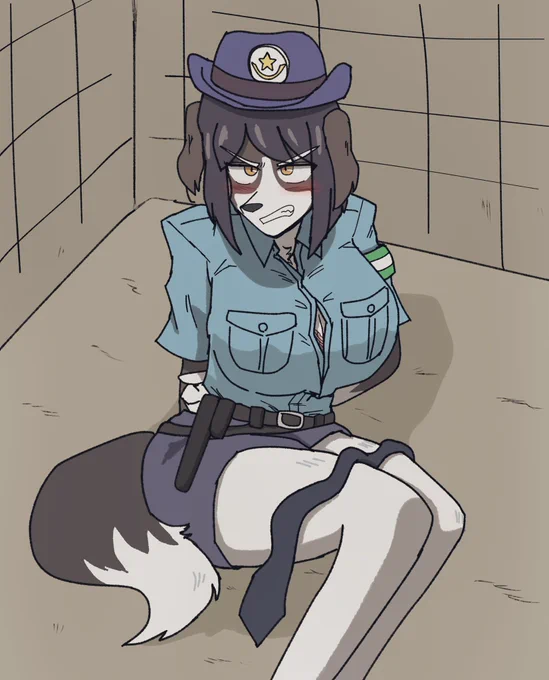 捕まった警察犬おねーさん  #ケモノ #メスケモ