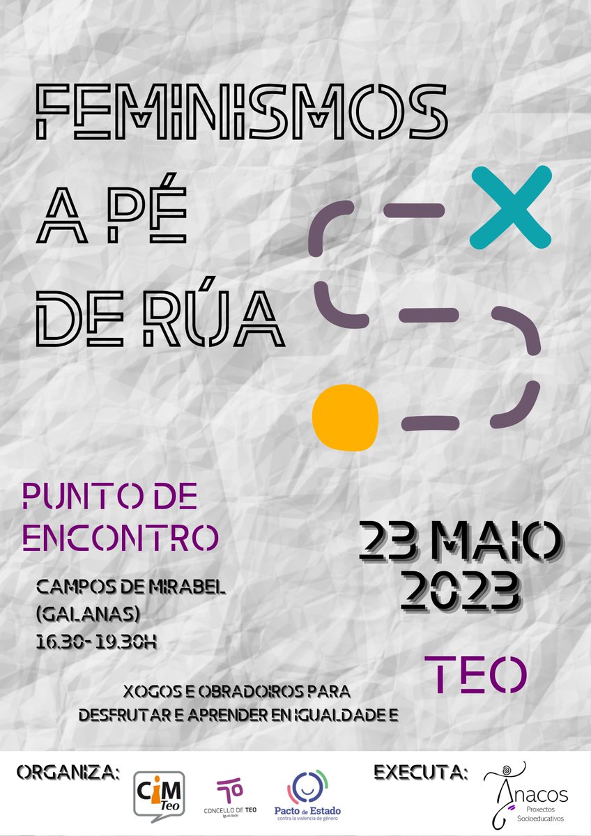 concellodeteo's tweet photo. Mañá temos unha actividade para a rapazada en Campos de Mirabel con xogos sobre feminismo e igualdade. Ves? Non é preciso anotarse. 

📅 Martes 23 de maio
🕗 16:30 a 19:30 horas
📍  Campos de Mirabel

Máis info 👇
https://t.co/riMP62o7kH https://t.co/JJ1AY0Wkwf