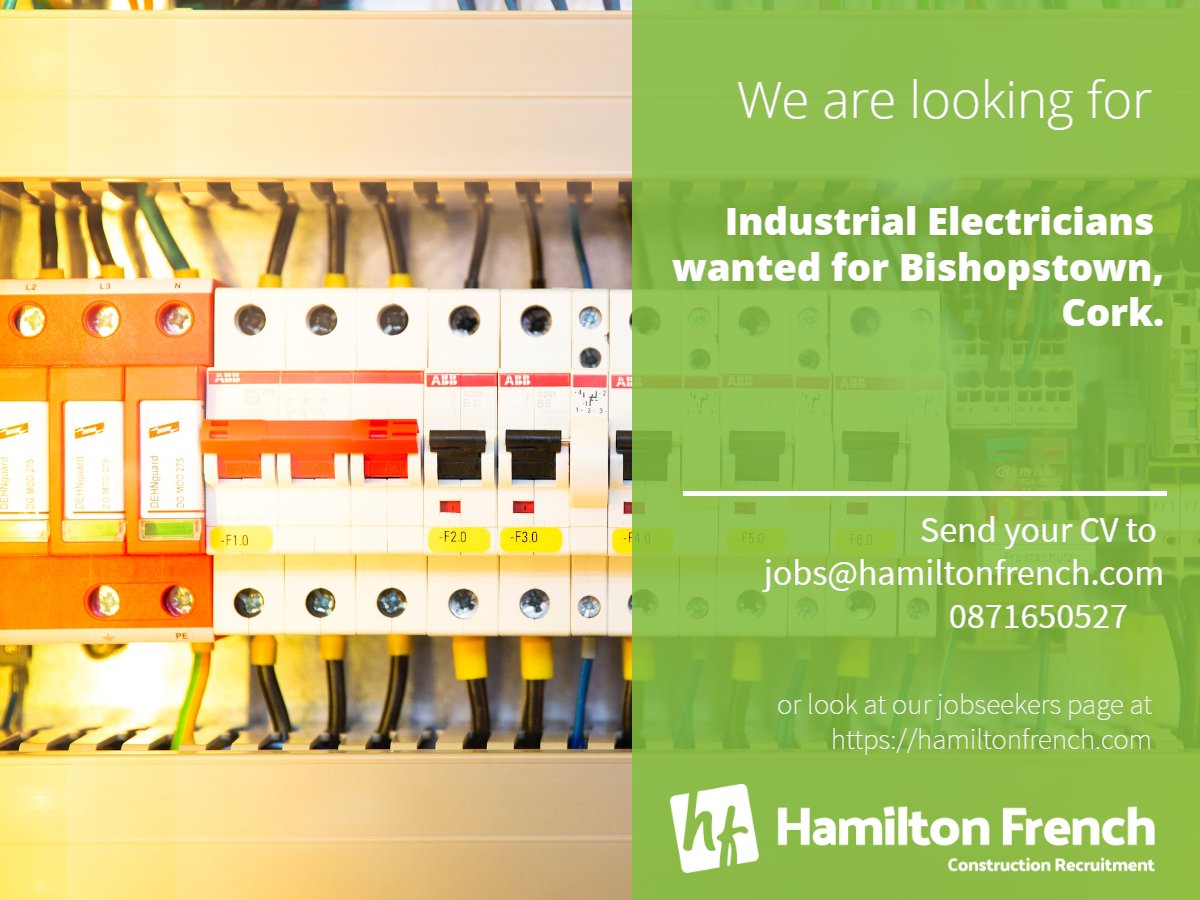 Electricians wanted for Cork 
#electricians #corkcity #mechanicaljobs #corkGAA #irishjobs