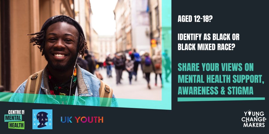 Kadra Abdinasir (@kadra_a_) on Twitter photo 💭If you're aged 12-18 & identify as Black/Black mixed-race, we're keen to hear your thoughts about mental health support, awareness, stigma & what you think will help improve the support available 👉🏾surveymonkey.co.uk/r/CMSprimaryre…
<a href="/CentreforMH/">Centre for Mental Health</a> <a href="/UKYouth/">UK Youth</a> <a href="/DianaAward/">The Diana Award</a> #YoungChangemakers 💭If you're aged 12-18 & identify as Black/Black mixed-race, we're keen to hear your thoughts about mental health support, awareness, stigma & what you think will help improve the support available 👉🏾surveymonkey.co.uk/r/CMSprimaryre…
<a href="/CentreforMH/">Centre for Mental Health</a> <a href="/UKYouth/">UK Youth</a> <a href="/DianaAward/">The Diana Award</a> #YoungChangemakers