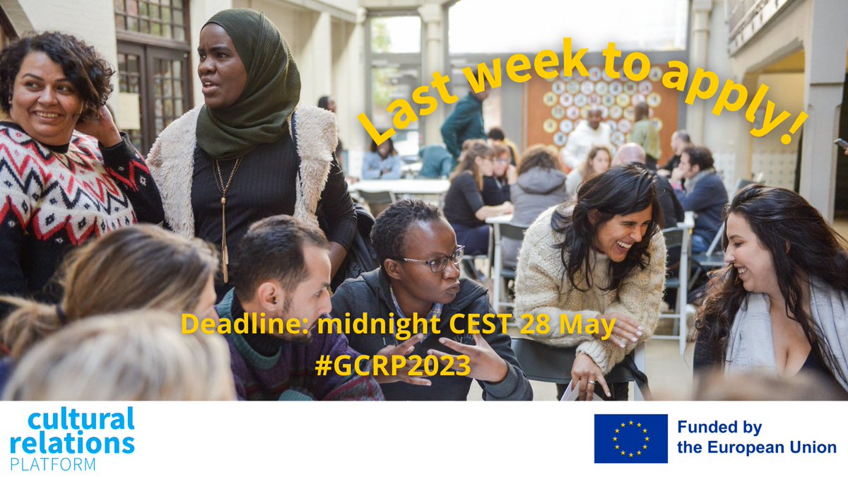 LAST WEEK TO APPLY FOR #GCRP2023!🚨

We are looking for 40 professionals working in the #cultural and #creative sectors🎨OR in #climate change and #environmental issues.🌳

📍#Madrid🇪🇸from 10 - 13/10 2023.

⏰ Deadline: 28 May midnight CEST.

Apply now!👉 bit.ly/42071V2