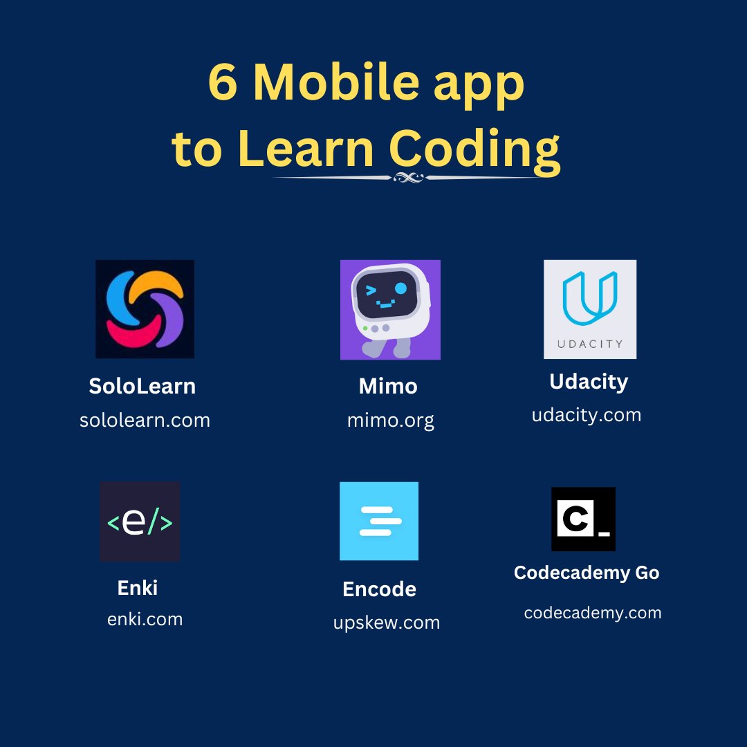vijakbusiness's tweet photo. 6 Mobile app to learn coding

#coding #webdevelopment #html #webdesign #css #css3 #softwaredeveloper #developer #wordpressdeveloper #wordpressdesign #wordpressdeveloper #mobileApp #codingApp https://t.co/kF24elDL9l