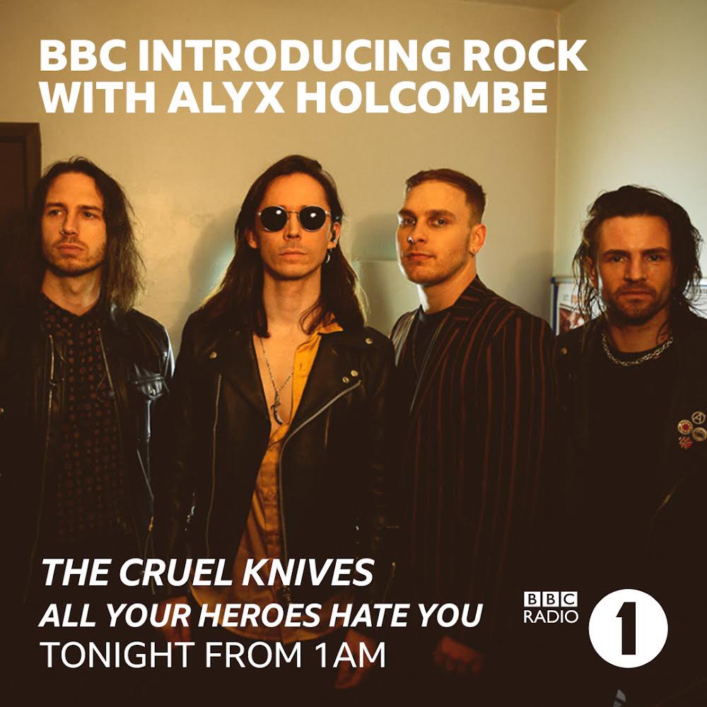 RobEllershaw's tweet photo. Very happy to announce that our new single ‘All Your Heroes Hate You’ will be played on the @BBCR1 introducing rock show with @AlyxHolcombe tonight. Make sure you tune in or listen back on the @BBCSounds app. https://t.co/hqyIEq4xnm