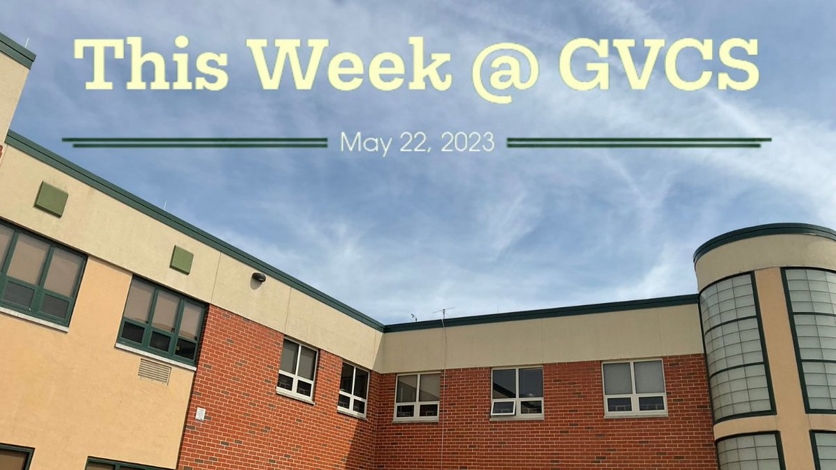 This Week at GVCS | May 22, 2023

☑️VIDEO: Grades 5-8 Winter Concert
☑️Seniors of the Week: Kylee, Alessandro, Dominic
☑️Athletic Banquet | June 8
☑️Fall Sports Sign-ups
☑️Art Gallery: 7th grade textured clay slab houses

Read this week’s issue at smore.com/v46bw.