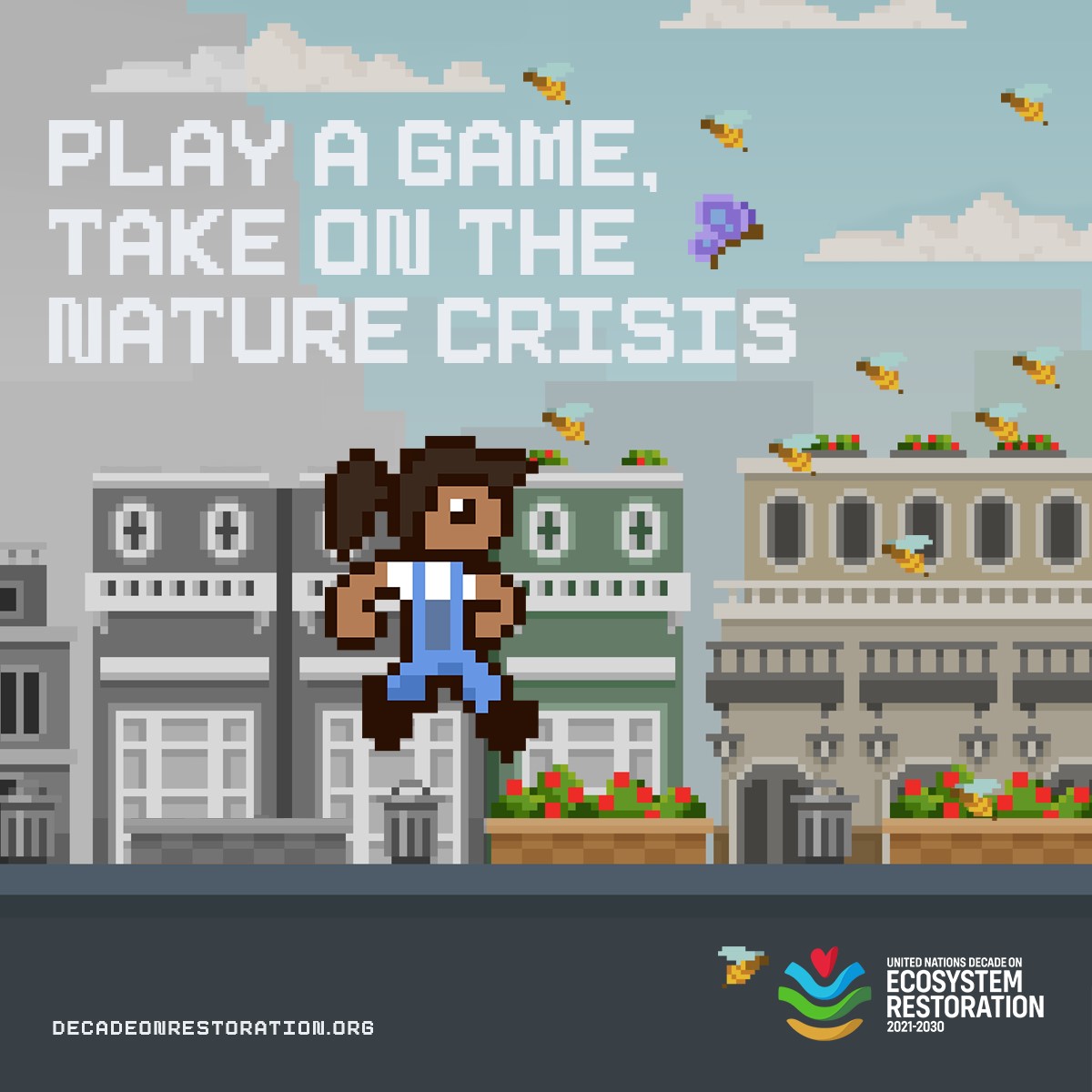 Score for nature! Play a game &amp; learn how to join #GenerationRestoration in real life. Use ⬅⬆➡on your keyboard or play on 📱 What’s your high score #ForNature ?
#BuildBackBiodiversity decadeonrestoration.org/play-game-leve…