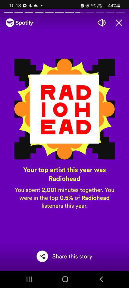 _BrockValentine's tweet photo. @ListenUpMusic_ Massive Radiohead year in Spotify last year, with Let Down hitting the top spot 👌 https://t.co/exc5EaNgH7