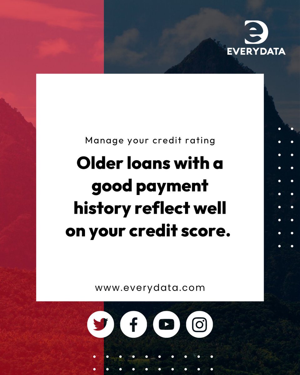 EveryDataGY's tweet image. A long track record of good loan repayments is always a plus when approaching lenders for new financing. #everydata #everydatagroup #everydatajamaica #everydataguyana #everydatabarbados #everydataeccu #creditbureau #morethanacreditbureau #bigdata #dataanalytics